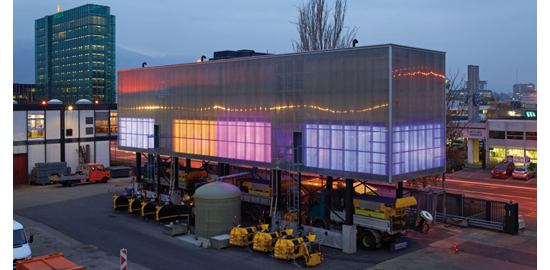 Sans titre, Pieter Vermeersch, 2013, silos à sel sur le site de la voirie de la Ville de Genève. Commande du FMAC