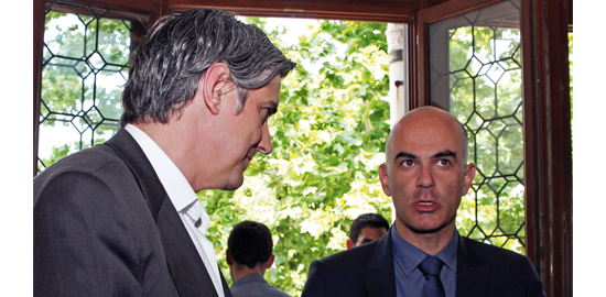 En plein dialogue: Stefan Cadosch et Alain Berset lors de l’ouverture du Salon