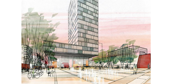 Esquisse de la future place de Malley