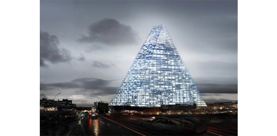 Vue de nuit � Herzog &amp; de Meuron / Unibail-Rodamco