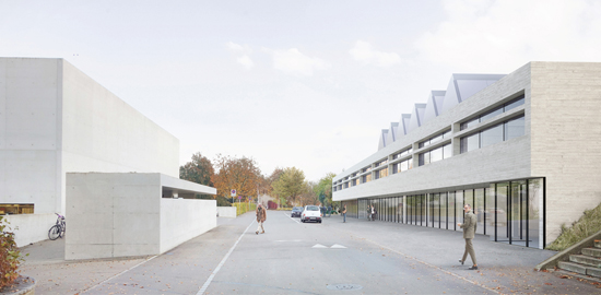 Vue extérieure du projet lauréat pour l'agrandissement de la Haute école pédagogique de Thurgovie