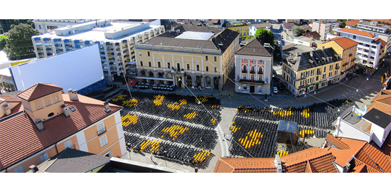 La Piazza Grande à Locarno, pendant le festival du film
