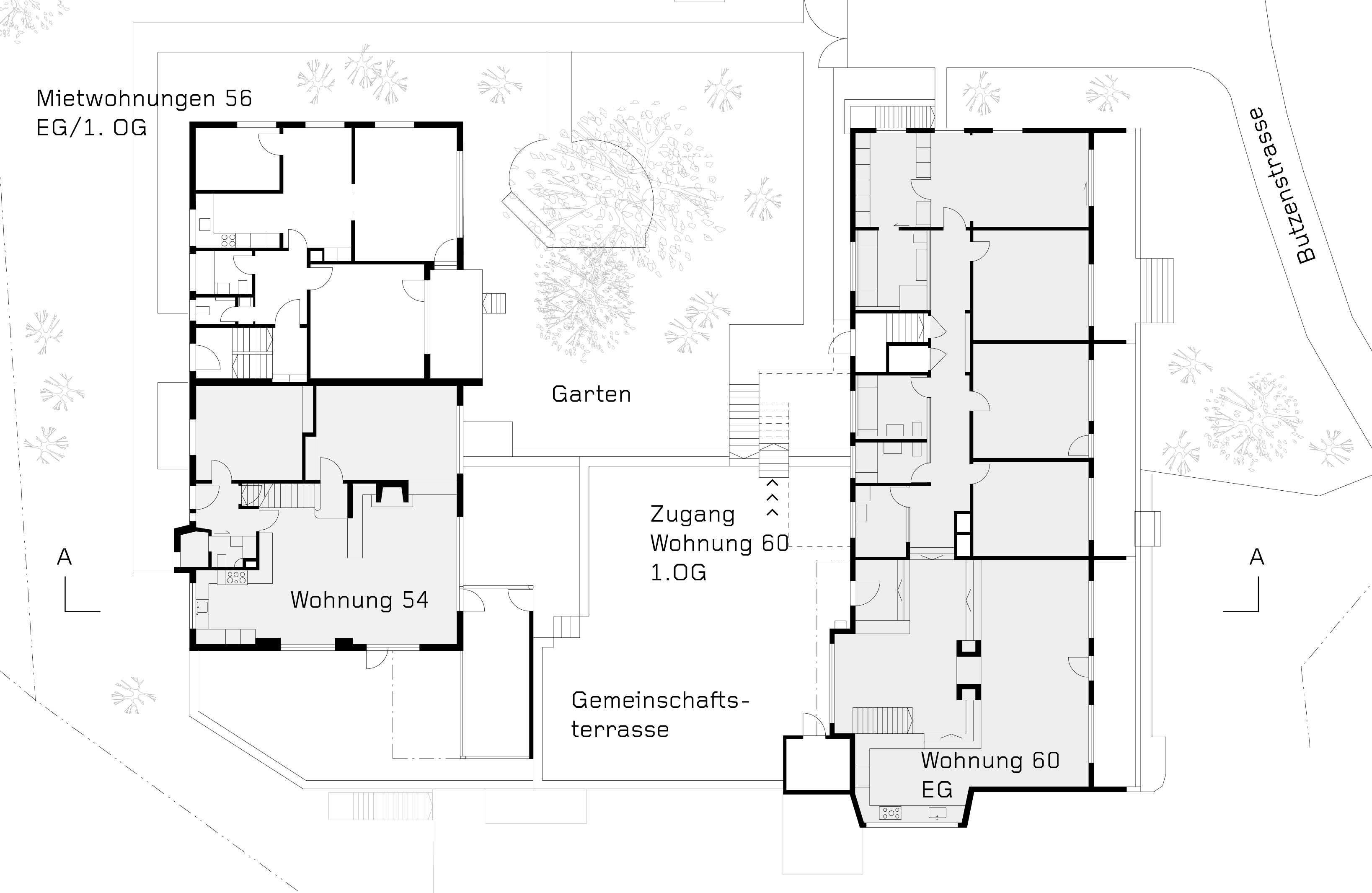 Grundriss Erdgeschoss (Plan: Architekturbüro Vera Gloor AG)