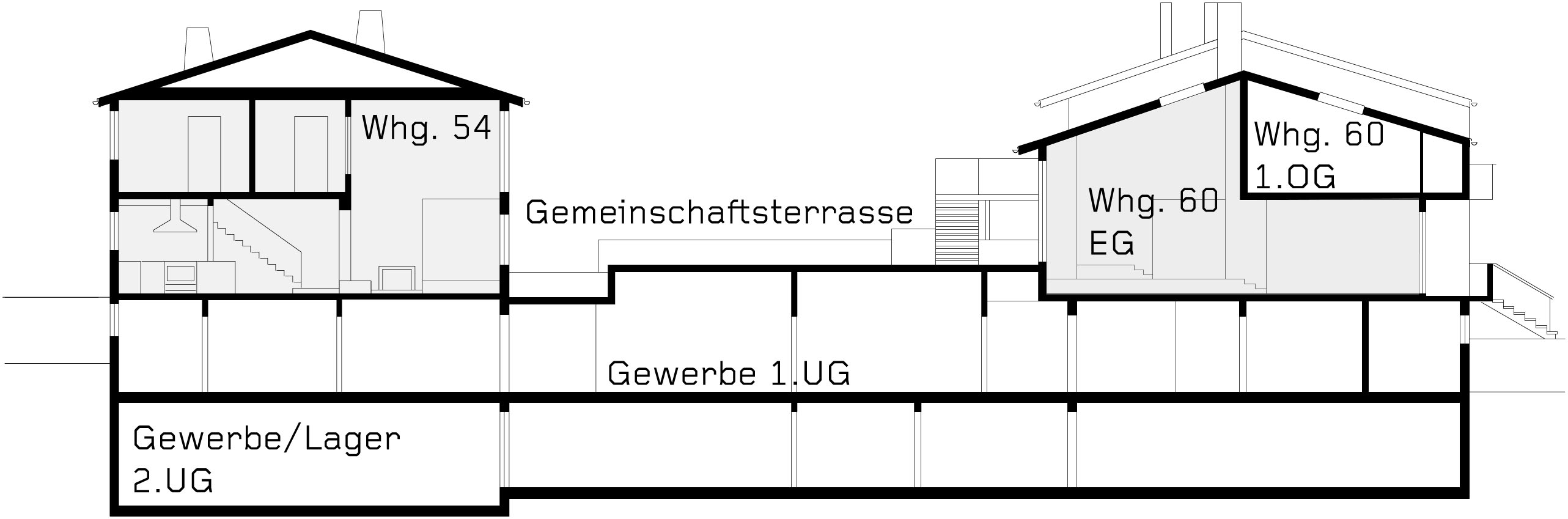 Schnitt A-A (Plan: Architekturbüro Vera Gloor AG)